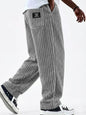 Mens Corduroy Casual Pants with Vertical Stripes