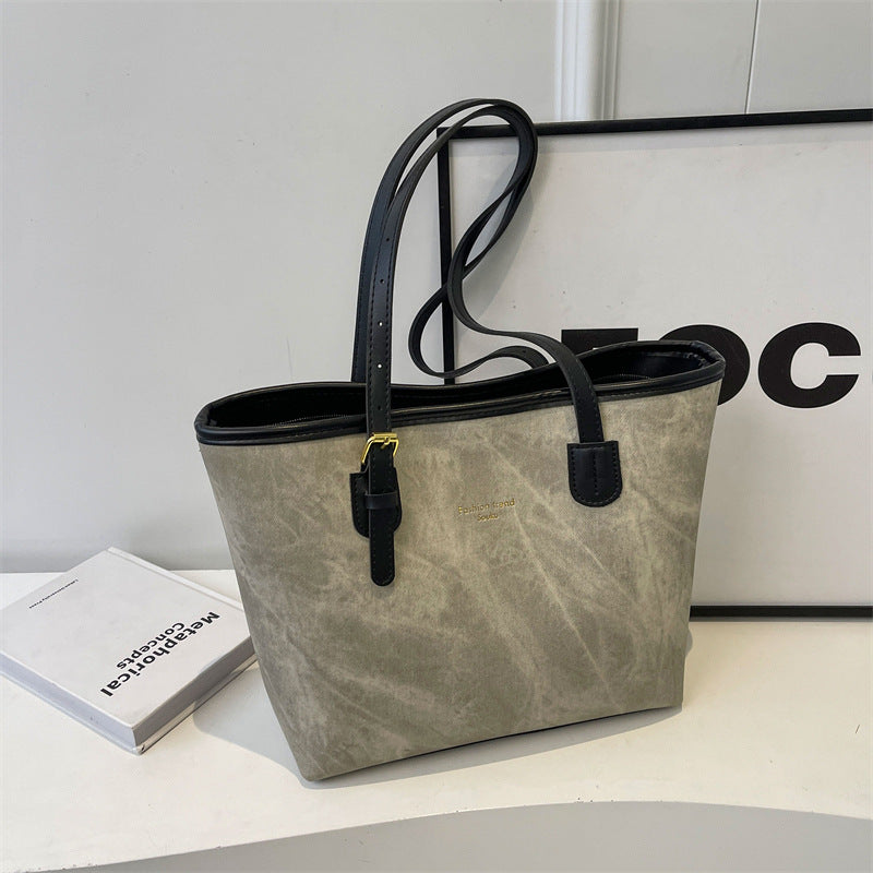 Women Pu Leather Tote Bag Large Capacity Shoulder Bag Handbag