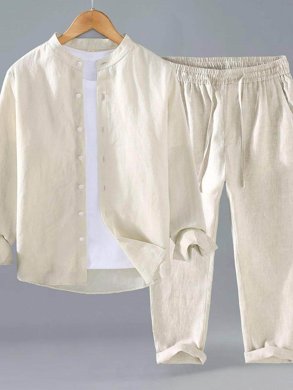 Mens Linen Shirt and Pants Set
