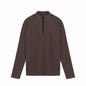 Mens Solid Color Half Zip Turtleneck Sport Shirt