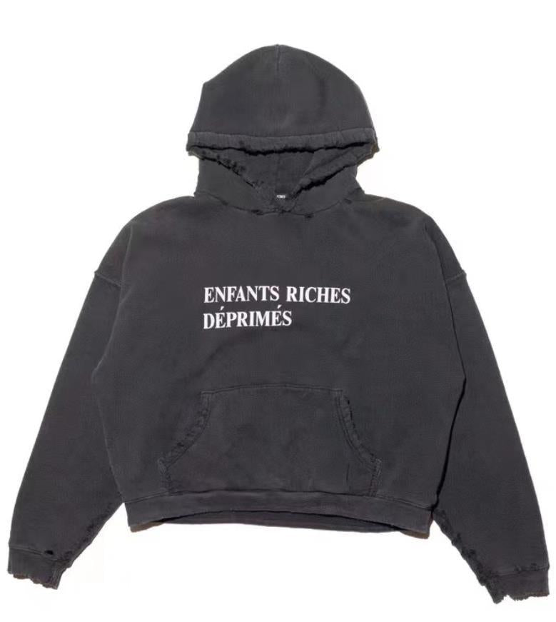 Slogan Print Hooded Sweatshirt