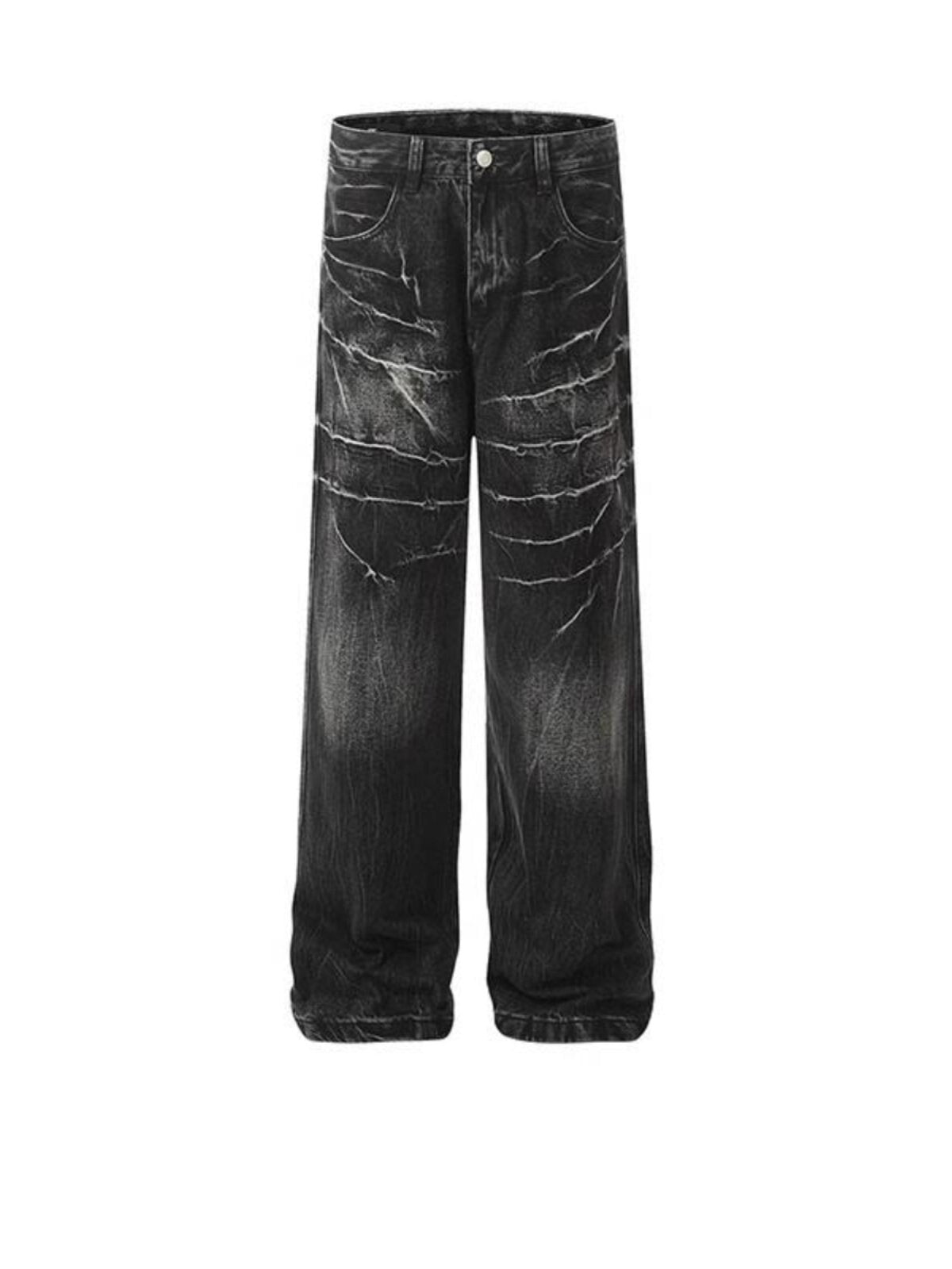 Lightning stripe washed straight leg jeans