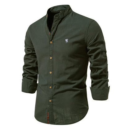 Mens Cotton Long Sleeve Casual Shirt
