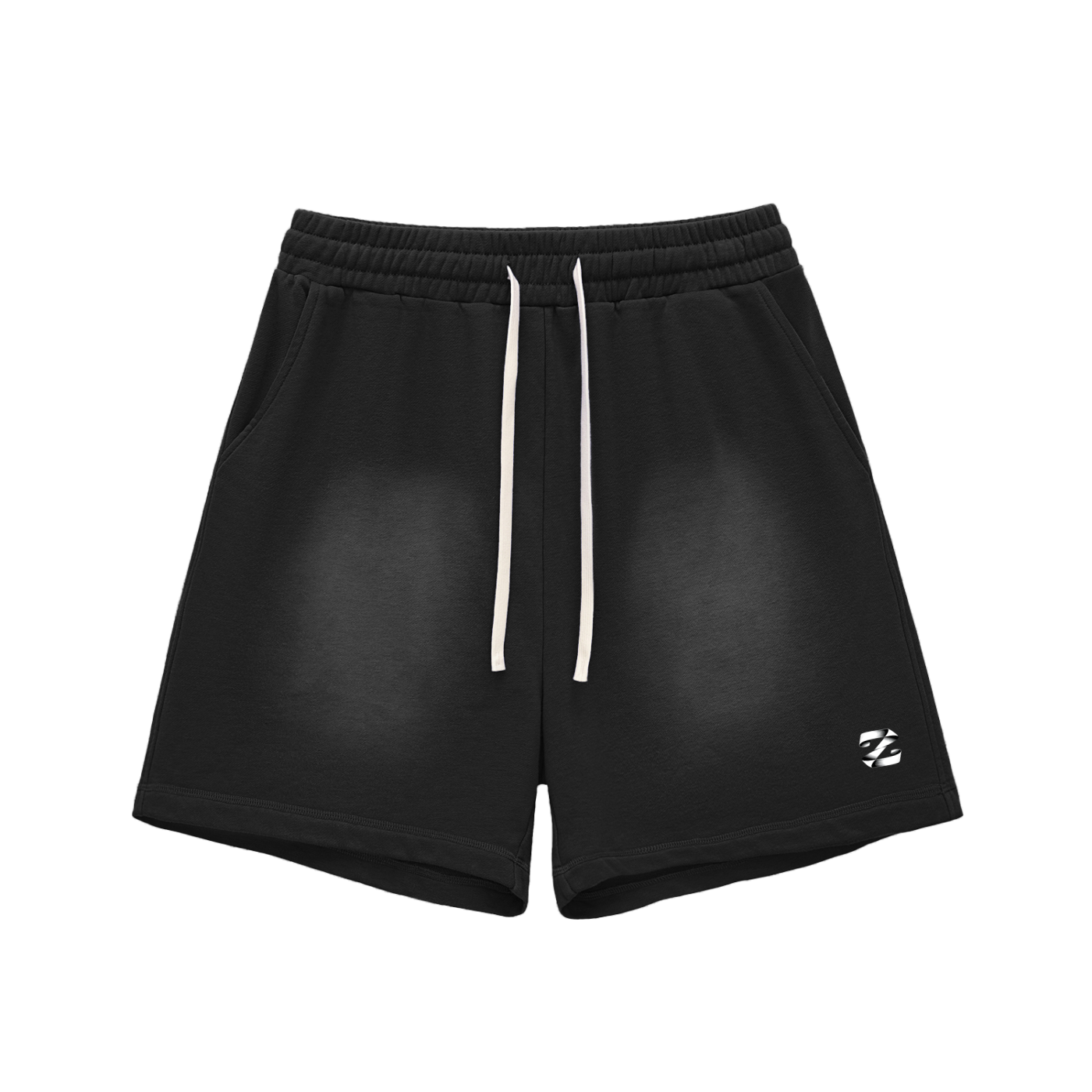 Z Sun Fade Raw Edge Cotton Shorts