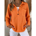 Waffle Knit Lapel Top