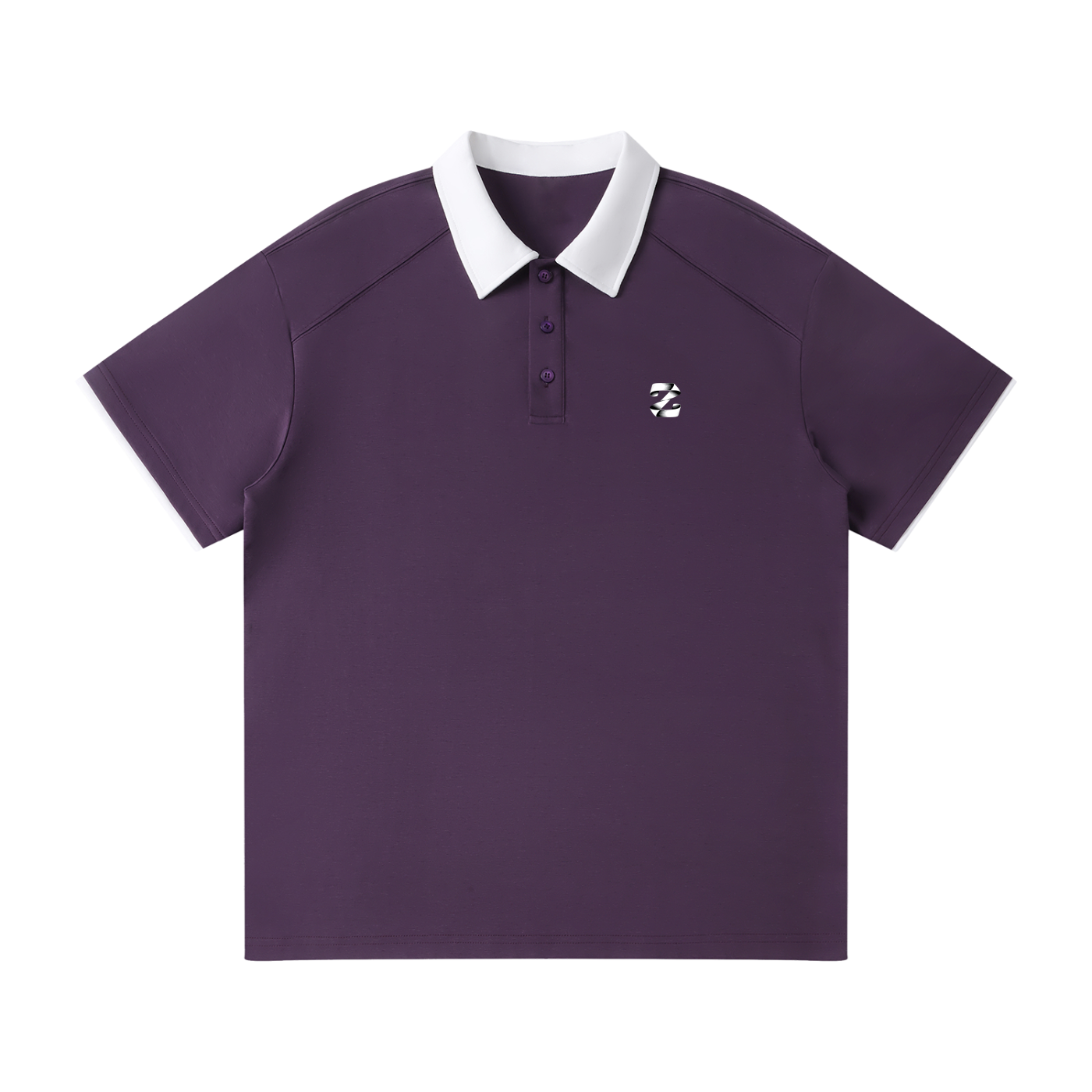 Z Contrast Collar Raglan Polo Shirt