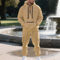 Plus-size fleece-lined loose-fitting casual sportswear set