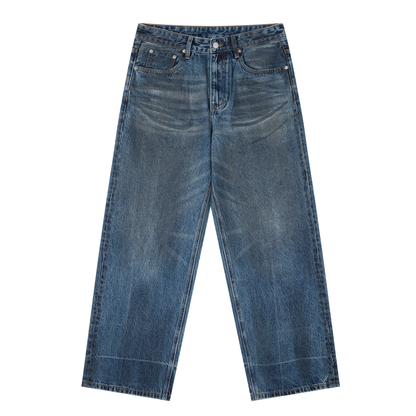 Vintage Wash Baggy Denim Jeans