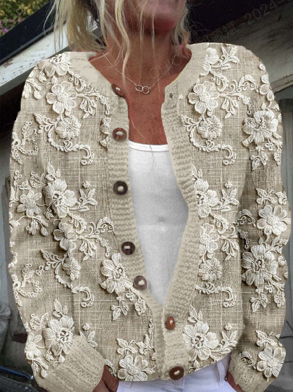 3D Digital Print Cardigan Sweatshirt Jacket