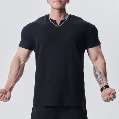 High-Quality Texture Cuff Sleeve T-Shirt for Men