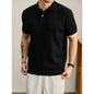 Ribbed Knit Polo Shirt