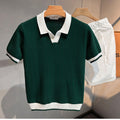 Mens Knitted Casual Polo Shirt