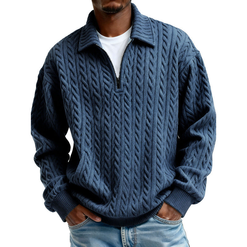 Mens Half Zip Sweatshirt with 3D Digital Print