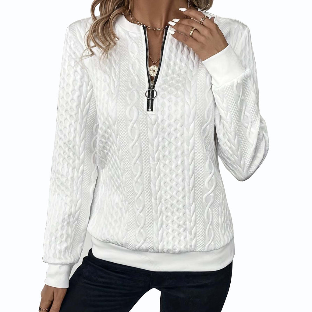 Womens Zipper Front Sweatshirt