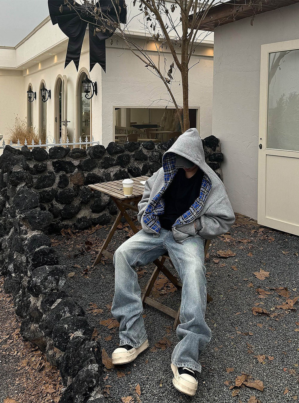 Reversible Spliced Hooded Jacket for Men