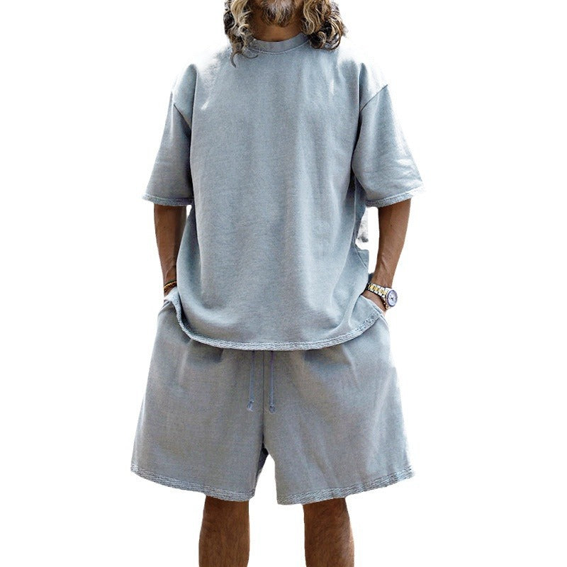 Men's Casual Short Sleeve T-Shirt and Shorts Set