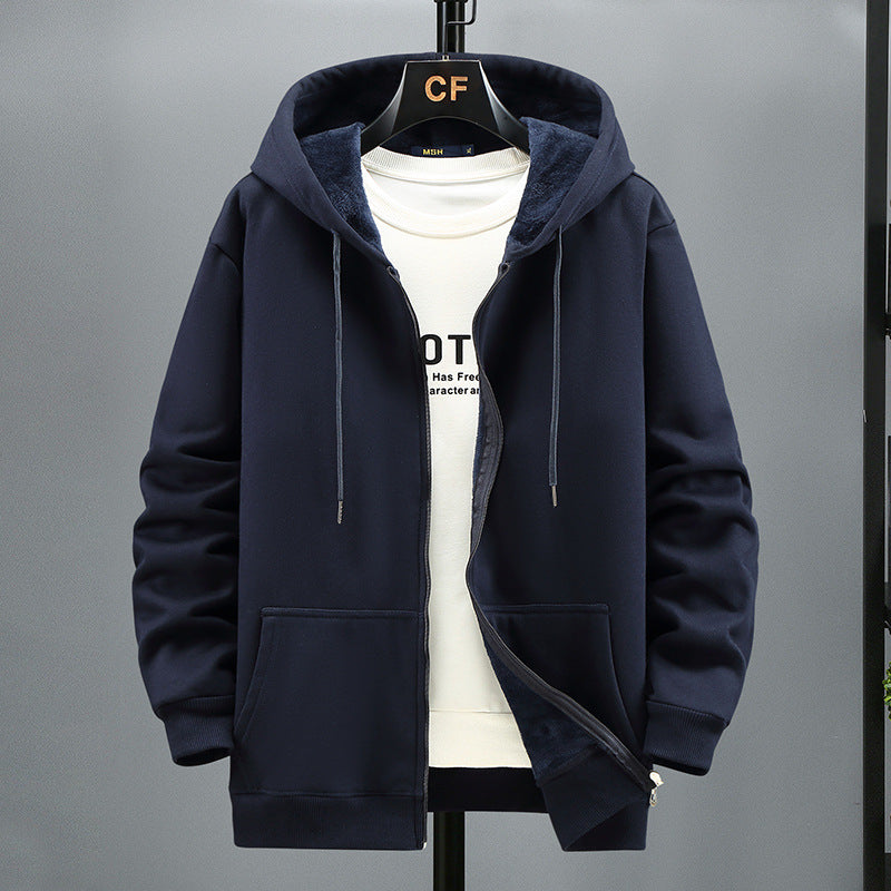 Fleece Lined Hooded Cardigan for Men
