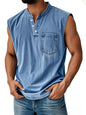 Men Sleeveless Button Down Polo Vest