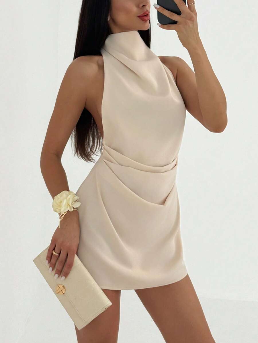 Backless Halter Neck Party Dress