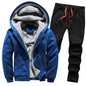 Men's thickened fleece-lined hoodie set