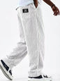 Mens Corduroy Casual Pants with Vertical Stripes