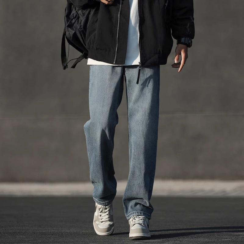 NASA Design Loose Straight Leg Jeans for Men