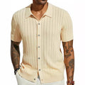Mens Breathable Short Sleeve Knitted Shirt