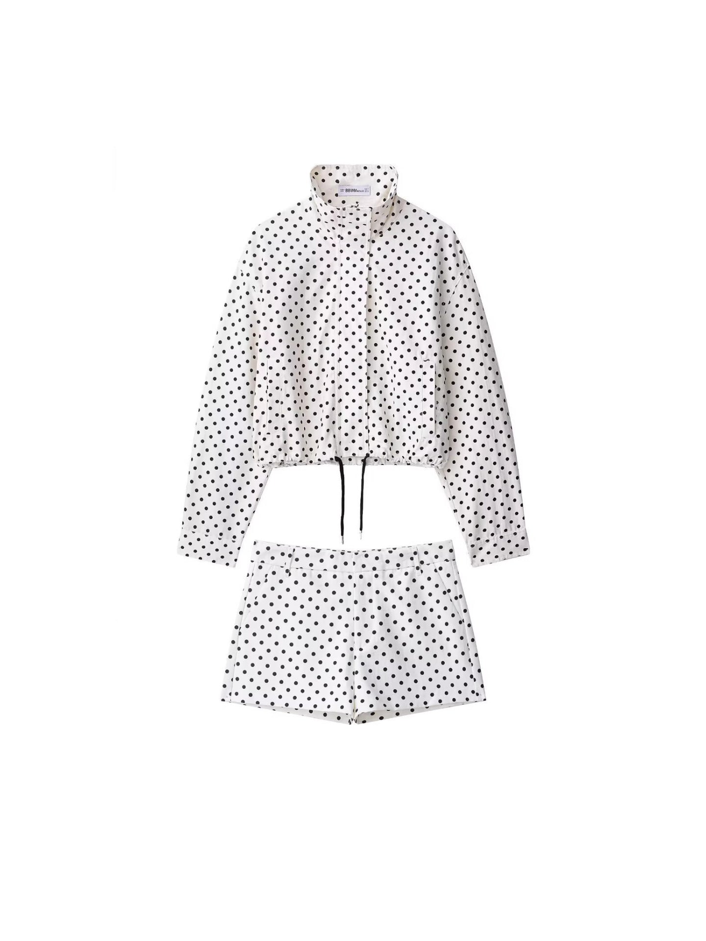 Polka Dot Drawstring Jacket and Pants