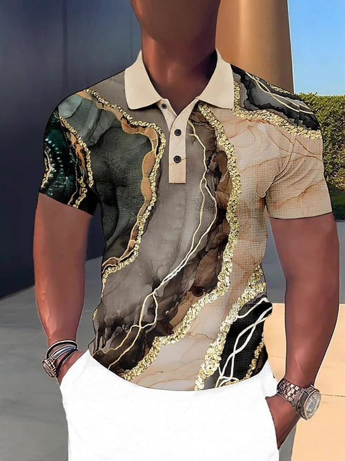 Customizable 3D Print Lapel Polo Shirt