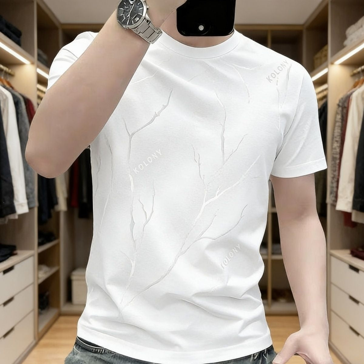 Mens Casual Ice Silk T-Shirt