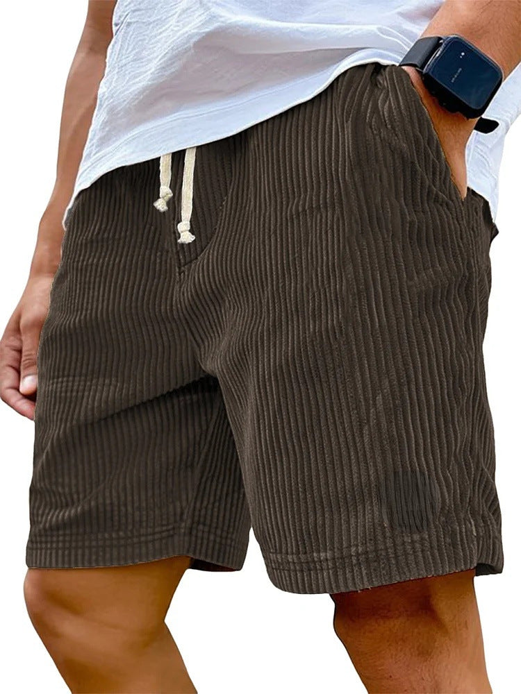Mens Retro Corduroy Casual Shorts