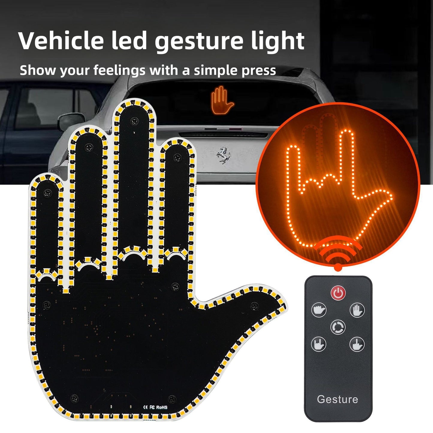 Gesture Control LED Warning Light