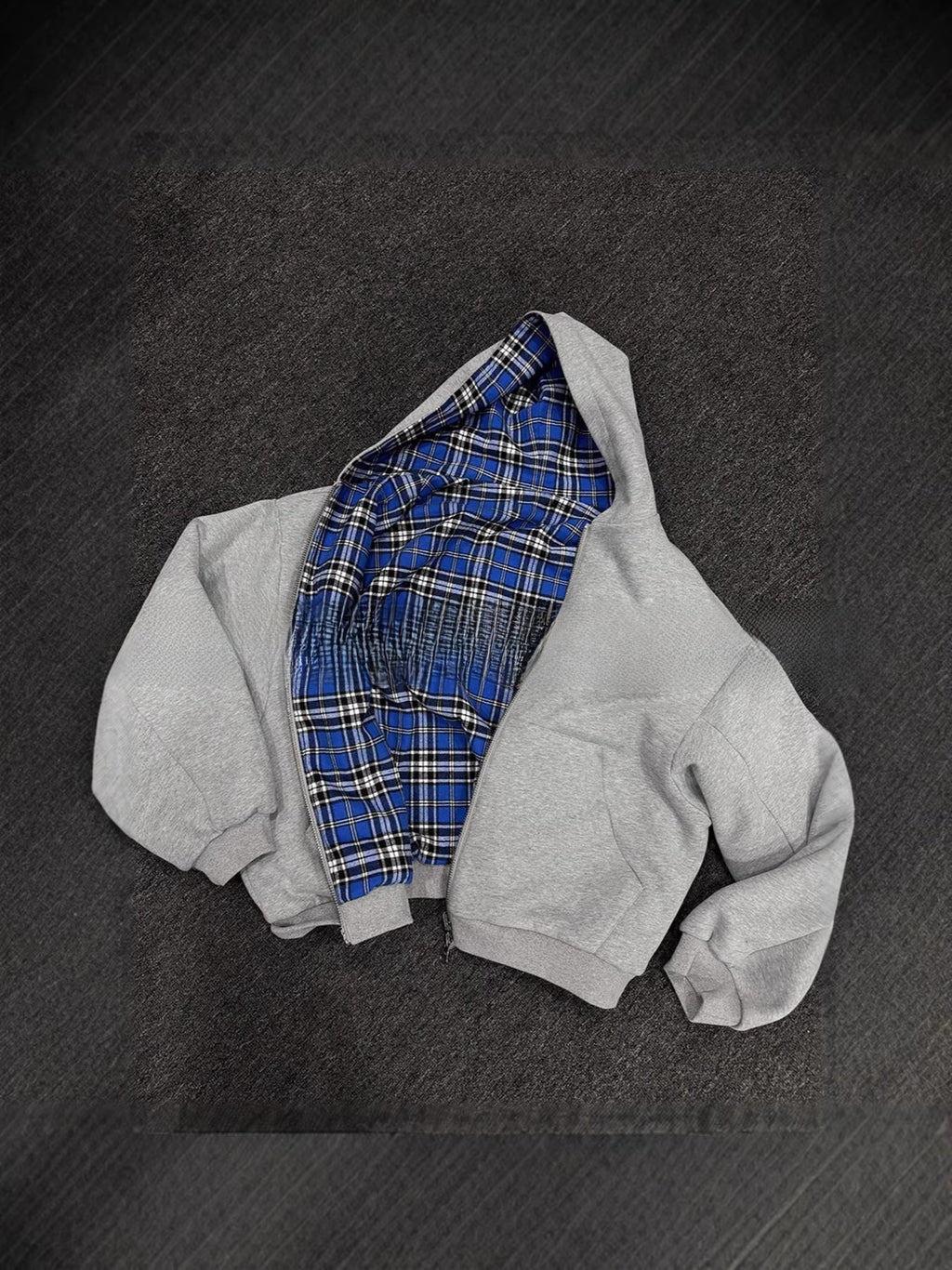 Retro Plaid Hooded Zip-Up Sweatshirt Jacket