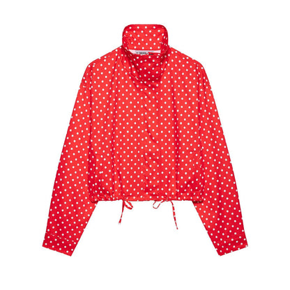 Polka Dot Drawstring Jacket and Pants