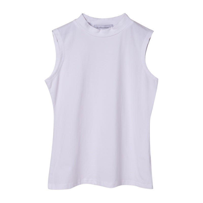 Womens High Neck Sleeveless Cotton Camisole