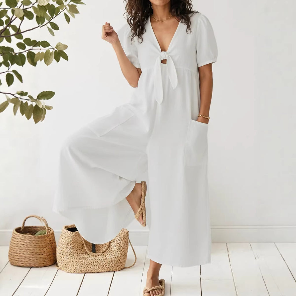 Womens Denim V-Neck Casual Dress