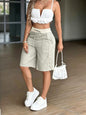 Womens High Waisted Wide Leg Shorts