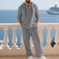 Mens Linen Hooded Sweatshirt and Pants Set