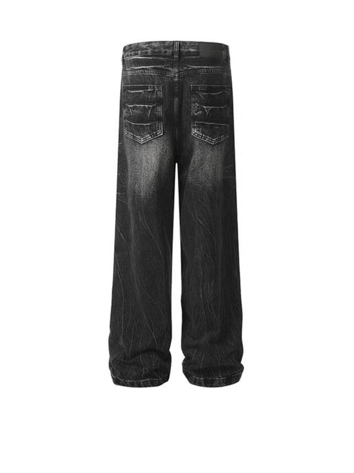 Lightning stripe washed straight leg jeans