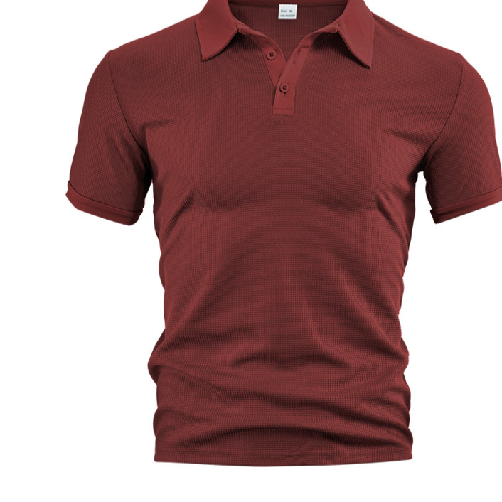 Mens Waffle Texture Polo Shirt