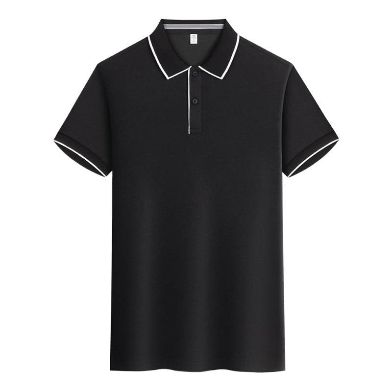 Mens Solid Color Lapel Polo Shirt