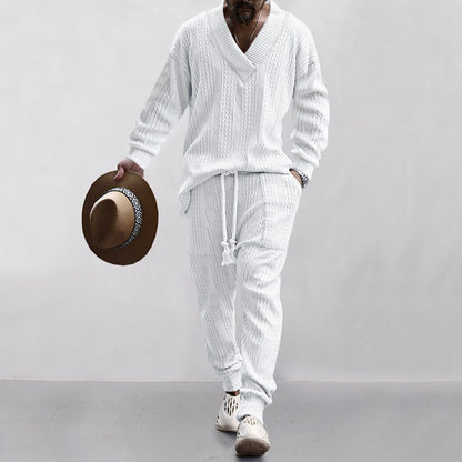 Men's Casual Jacquard Knit Suit