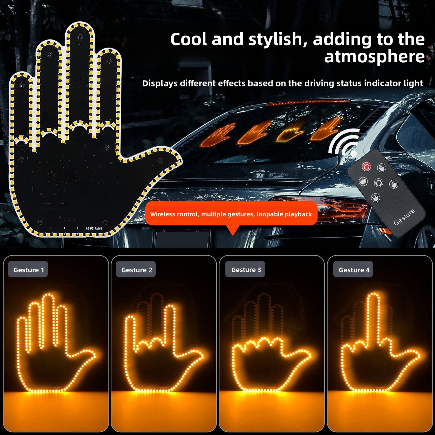 Gesture Control LED Warning Light
