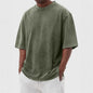 Mens Washed Cotton Pullover T-Shirt
