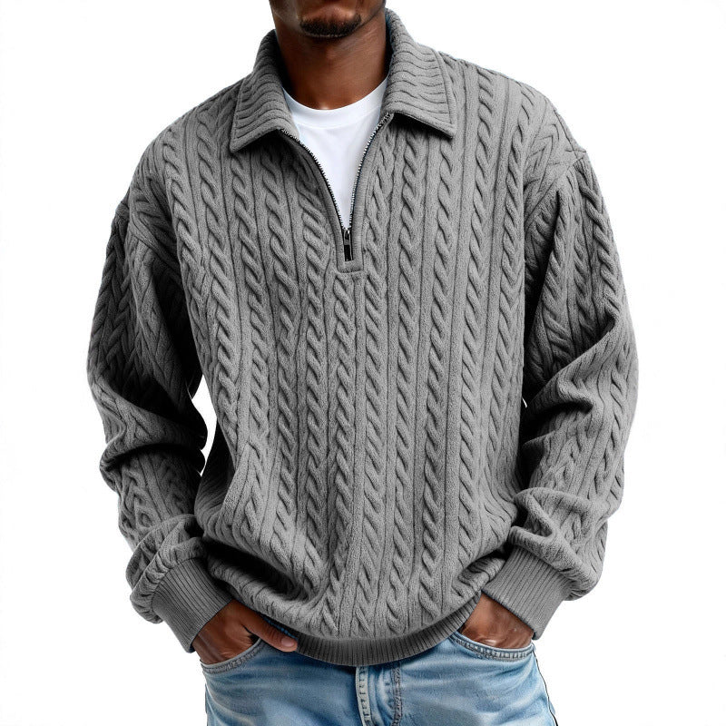 Mens Half Zip Sweatshirt with 3D Digital Print