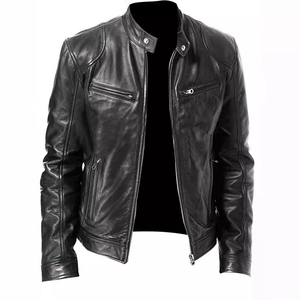Mens Stand Collar Zipper Jacket
