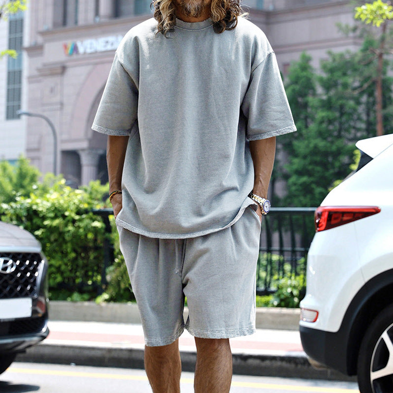 Men's Casual Short Sleeve T-Shirt and Shorts Set