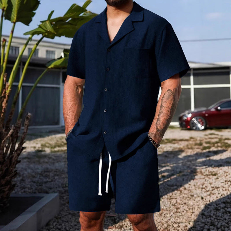 Men's Short Sleeve Shirt and Shorts Set