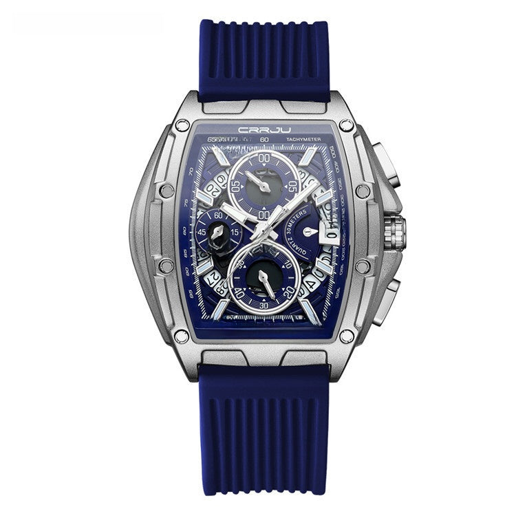 Men's Quartz Watch with Luminous Silicone Strap