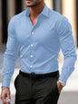 Men's long-sleeved solid-color shirt